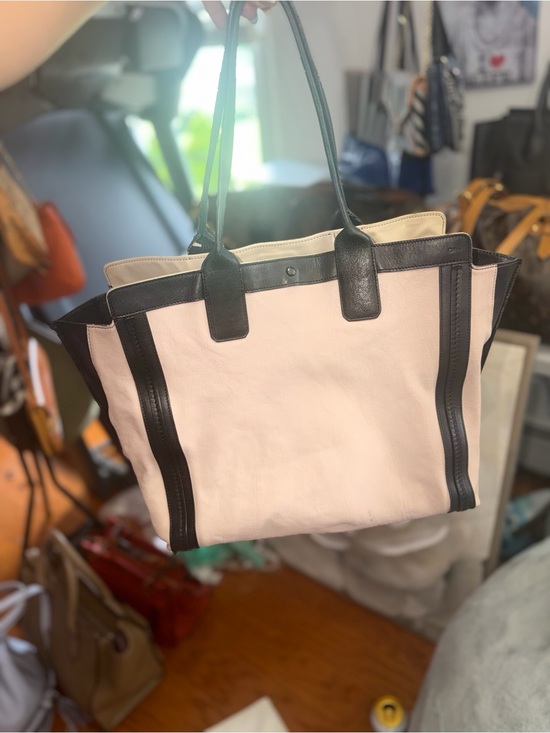 Chloe Handbags - Chloé Beige Leather Tote with Black Leather Trim Large! EUC.